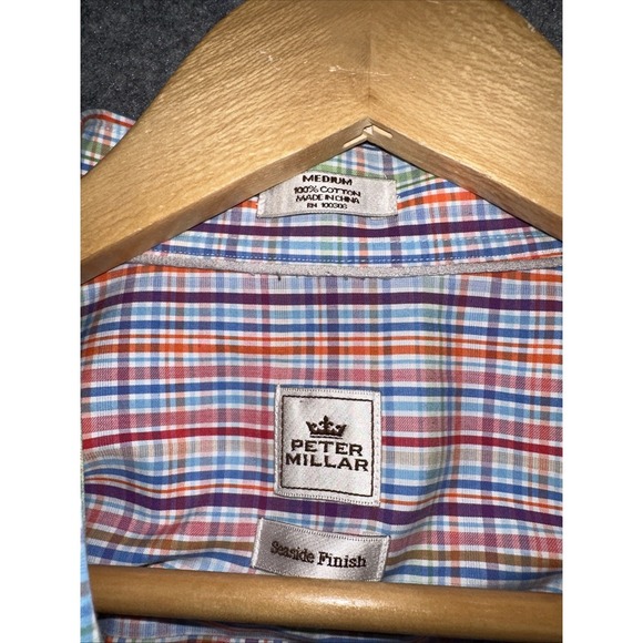 Peter Millar Seaside Finish Long Sleeve Button Down Shirt Men's MediumMulticolor - Picture 4 of 4